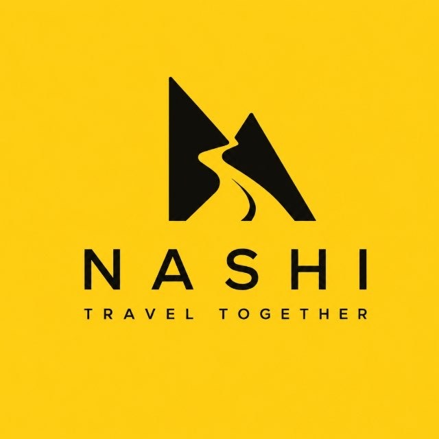 Nashi Travel Together logo in black on a yellow background